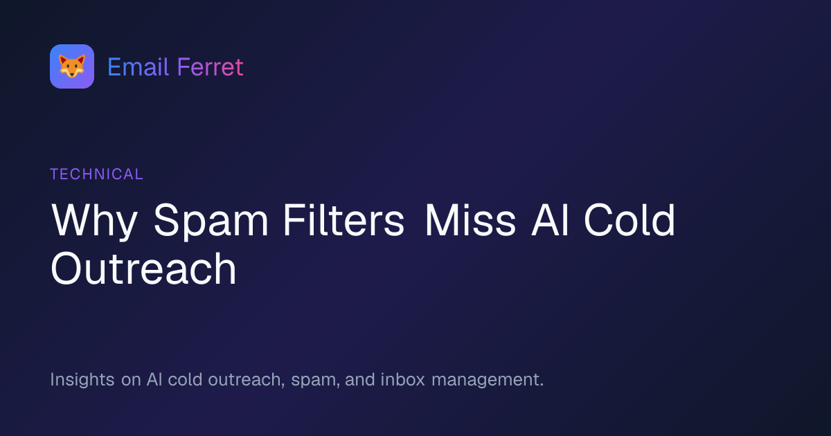Why Spam Filters Miss AI Cold Outreach | Email Ferret